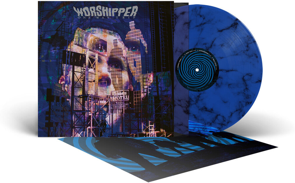 the album cover for Worshipper - One Way Trip (Blk) (Blue) [Colored Vinyl] [Limited Edition] (Ofgv)