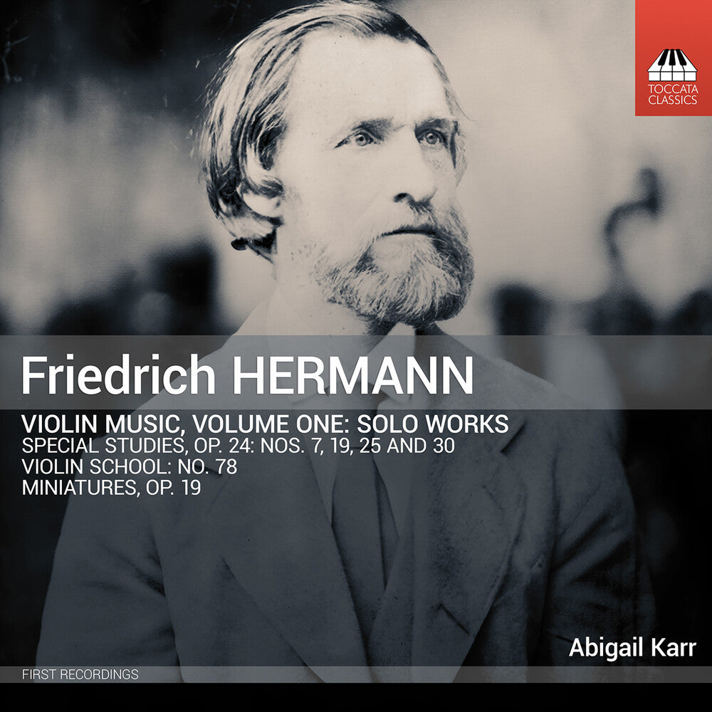 the album cover for Hermann / Karr - Violin Music, Vol. 1 - Solo Works