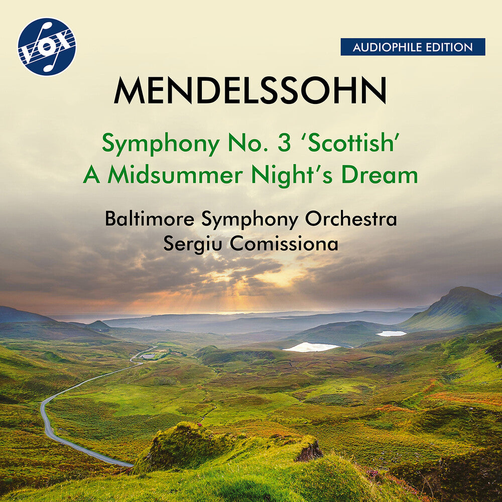 the album cover for Mendelssohn / Baltimore Symphony Orchestra - Symphony No. 3 Op. 56 Scottish A Midsummer Night's