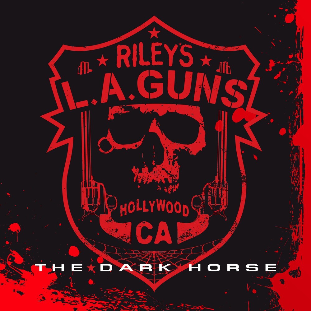 the album cover for L.A. Guns - The Dark Horse [Red & Black Marble LP]