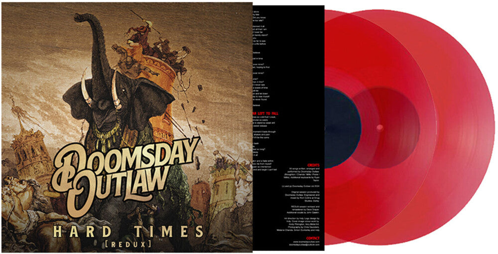 the album cover for Doomsday Outlaw - Hard Times (Redux) [Colored Vinyl] (Red) (Uk)