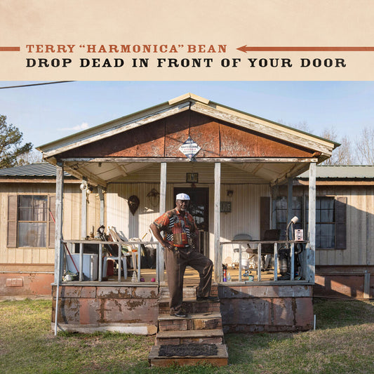 the album cover for Terry Bean  'harmonica' - Drop Dead In Front Of Your Door