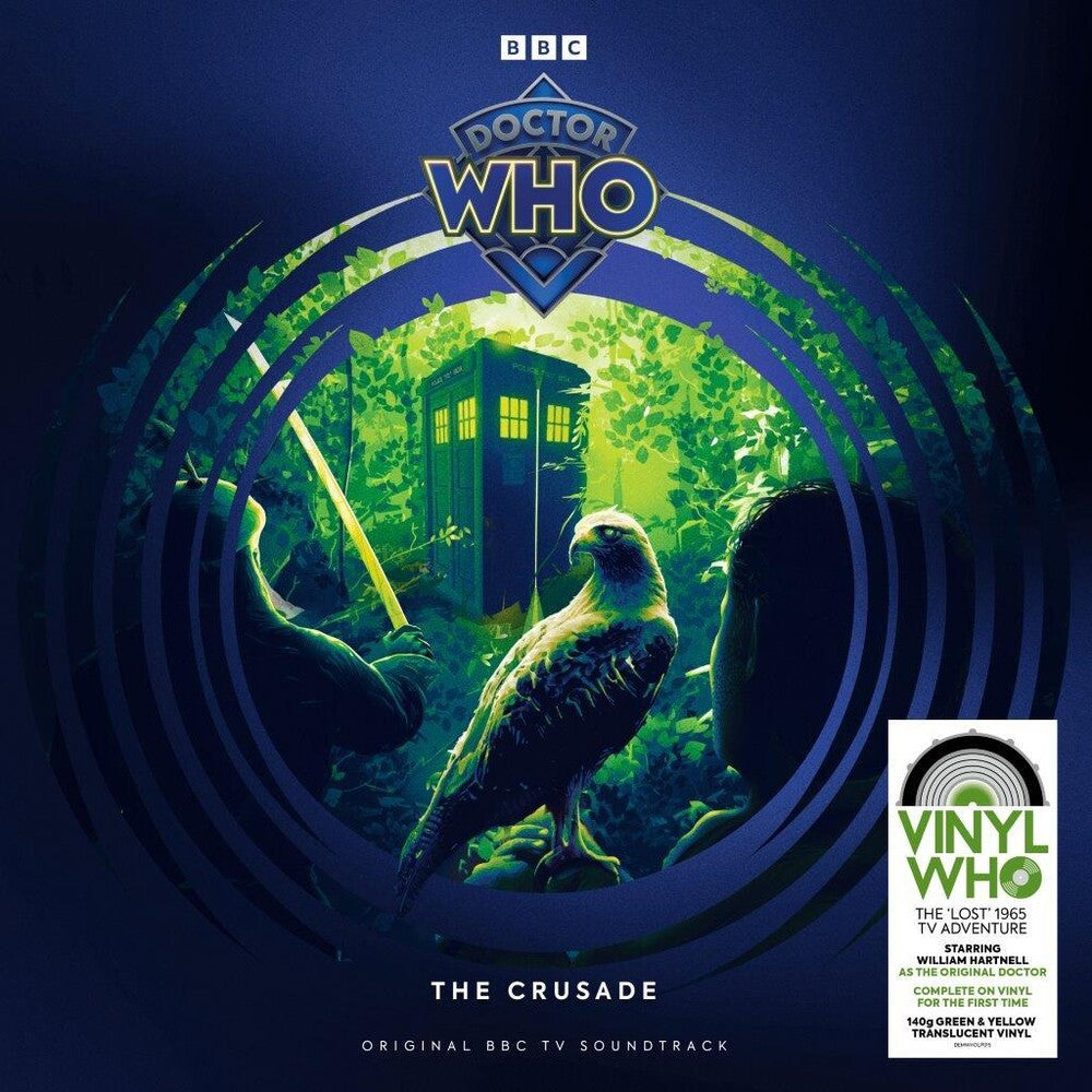 the album cover for Doctor Who - Crusade - 140-Gram Green & Yellow Translucent Colored Vinyl