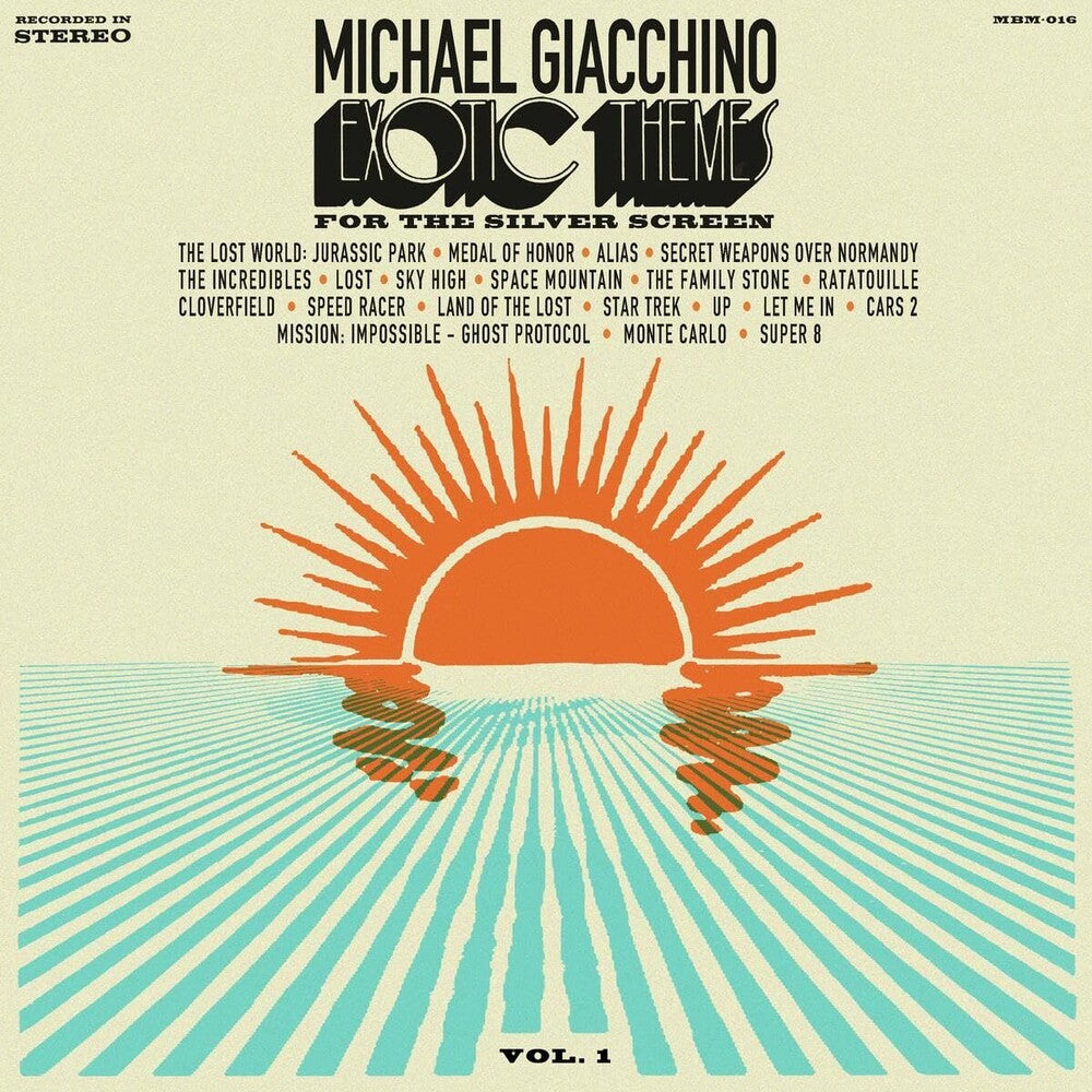 the album cover for Giacchino, Michael - Exotic Themes From The Silver Screen: Volume One - Limited 140-Gram 'Hawaiian Sunrise' Colored Vinyl