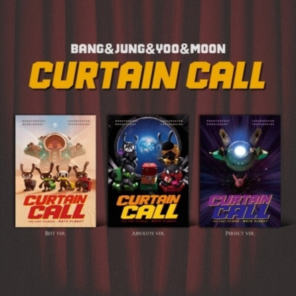 the album cover for Bang Yongguk / Jung Daehyun / Yoo Youngjae / Moon - Curtain Call - Random Cover (Post) (Stic) (Pcrd)