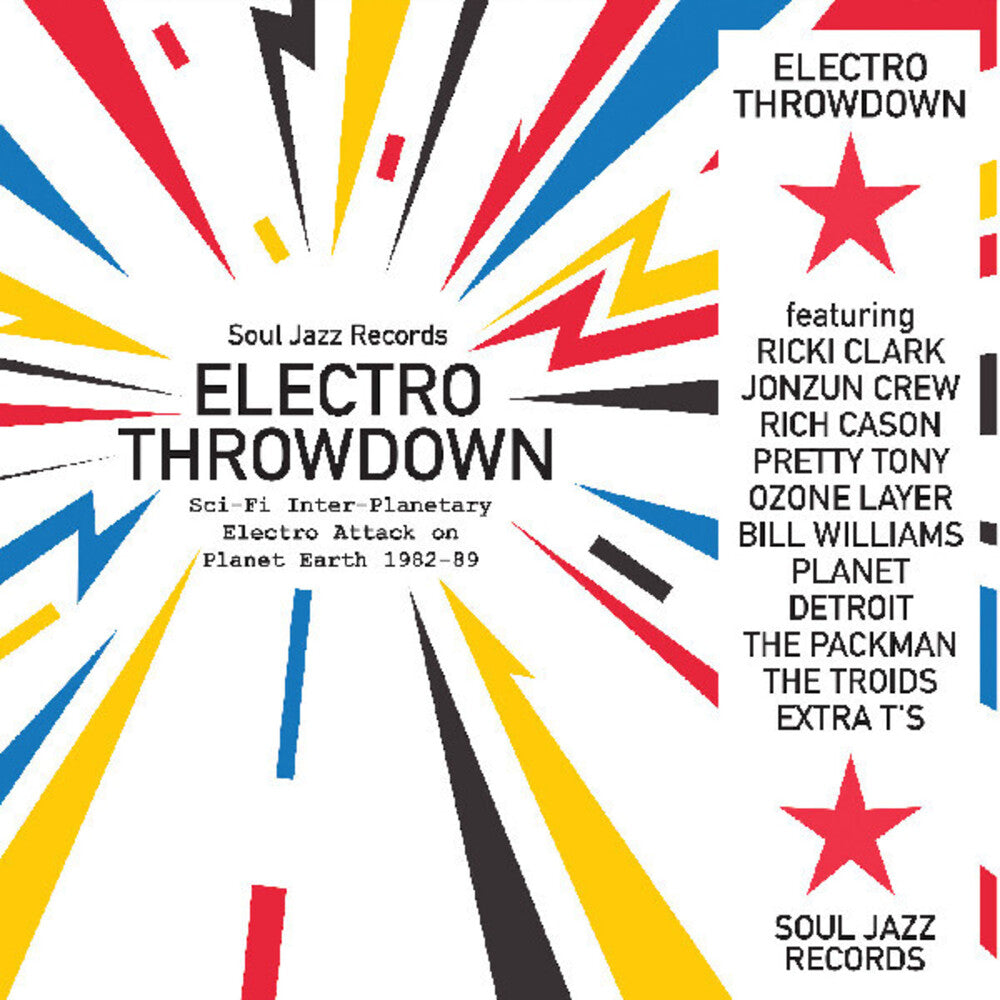 the album cover for Soul Jazz Records Presents - Electro Throwdown - Sci-Fi Inter-Planetary Electra