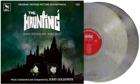 the album cover for Jerry Goldsmith - The Haunting [Deluxe Edition 2xLP Black / Gold / Grey Marble vinyl]