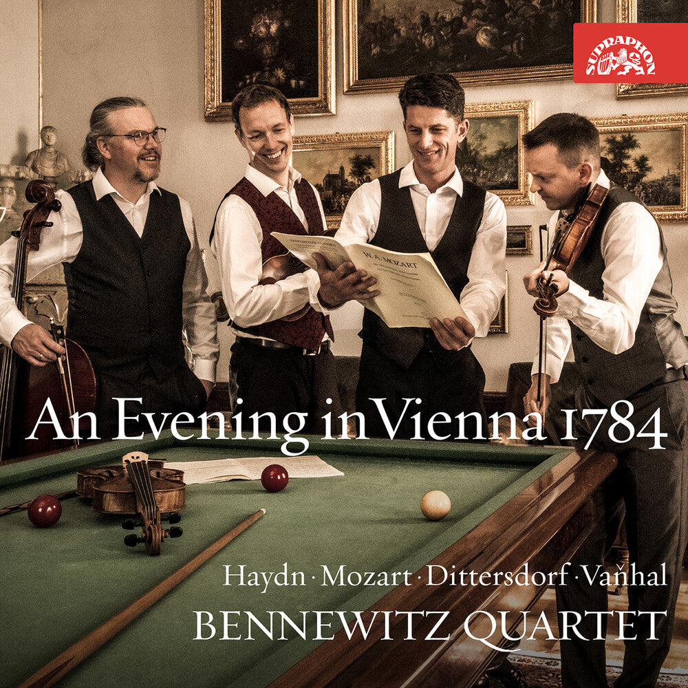 the album cover for Haydn / Mozart / Bennewitz Quartet - An Evening In Vienna 1784