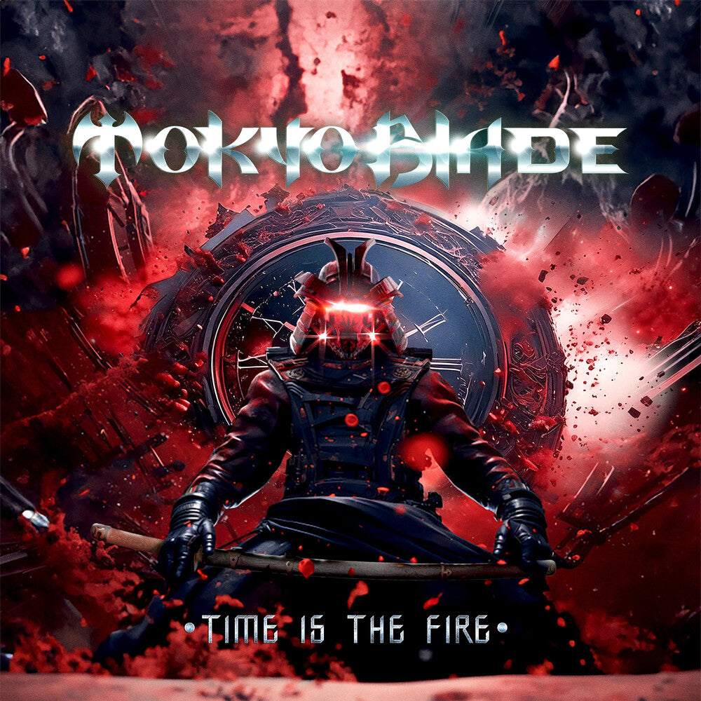 the album cover for Tokyo Blade - Time Is The Fire (Blue) [Colored Vinyl] (Red) (Uk)