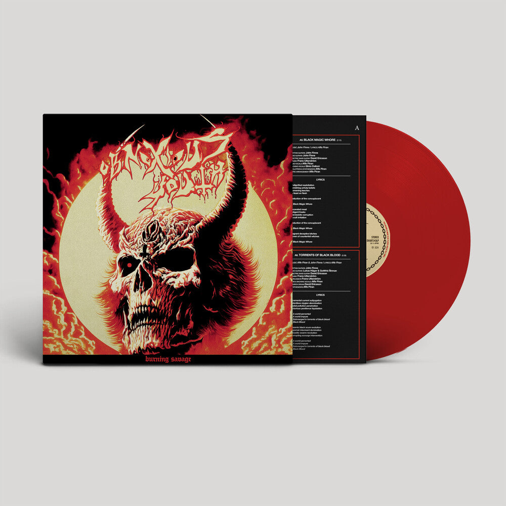 the album cover for Obnoxious Youth - Burning Savage [Colored Vinyl] (Red)