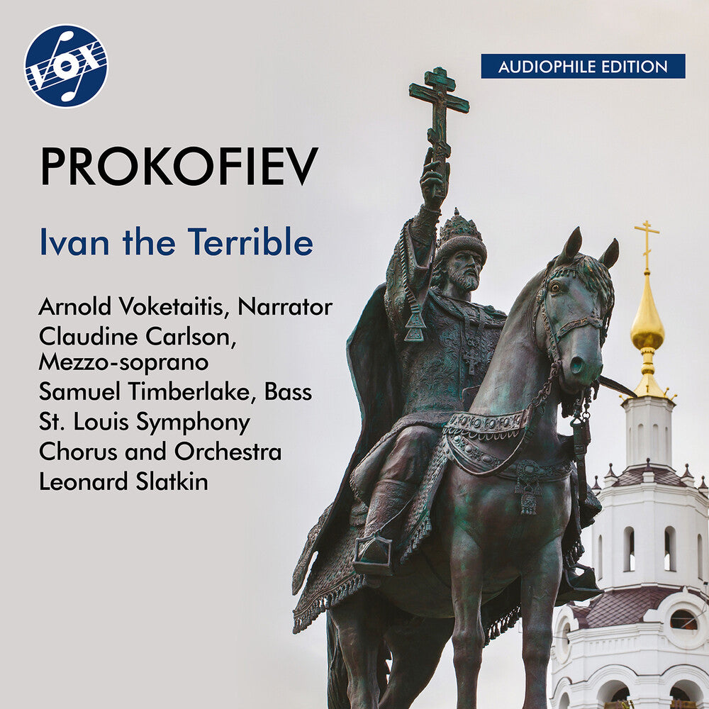 the album cover for Prokofiev / Voketaitis / Carlson / Slatkin - Ivan The Terrible (Oratorio Arr. Abram Stasevich)