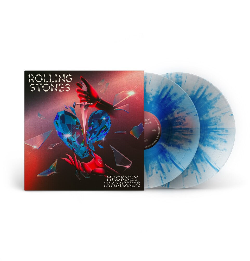 the album cover for The Rolling Stones - Hackney Diamonds (1 Year Anniversary) -  [Blue Splatter Clear Opaque 2LP]