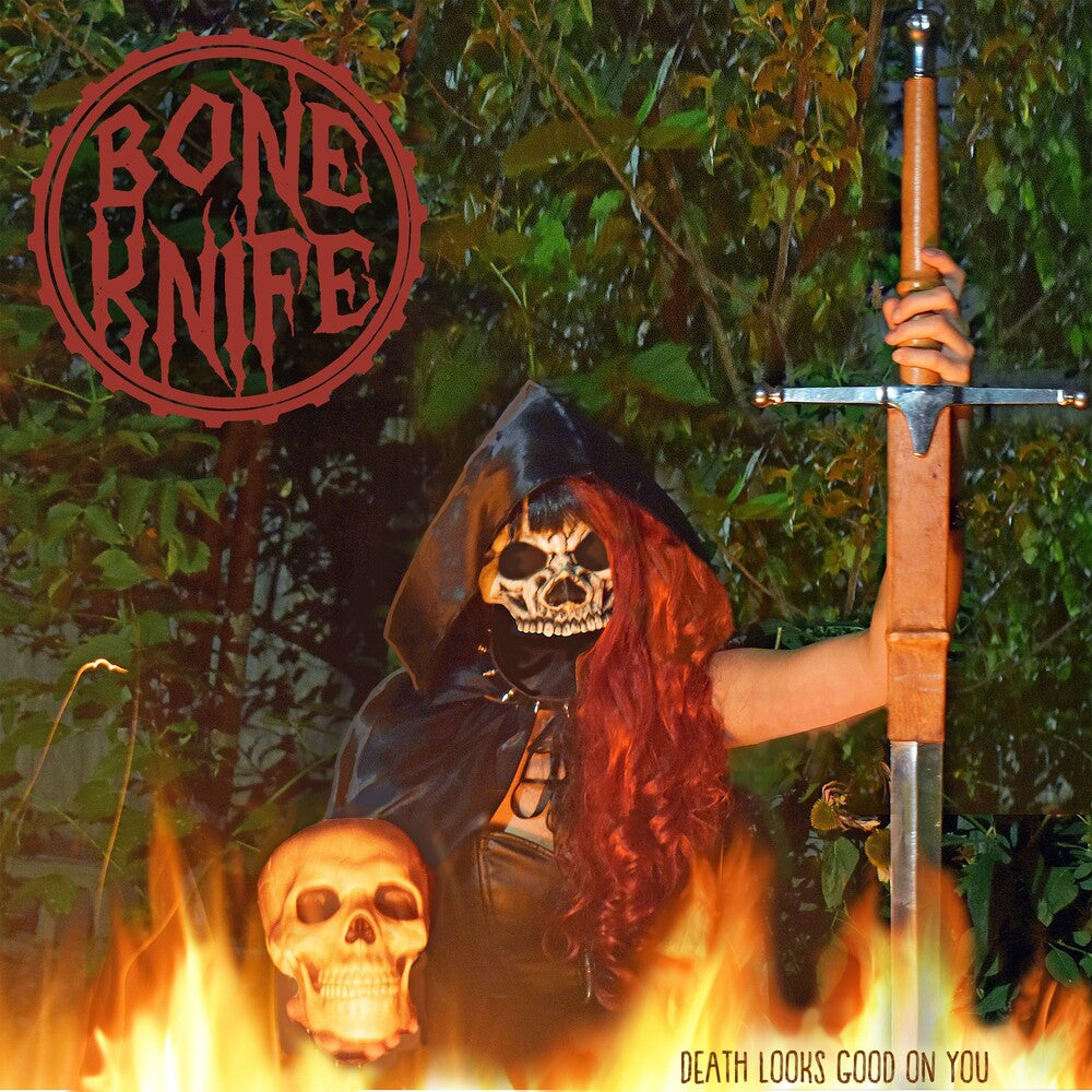 the album cover for Bone Knife - Death Looks Good On You