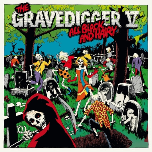 the album cover for Gravedigger V - All Black & Hairy