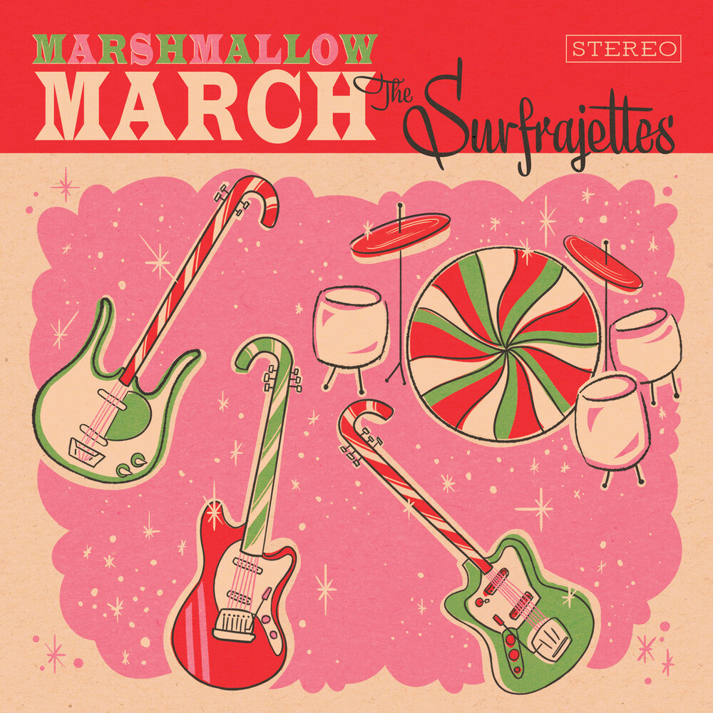 the album cover for The Surfrajettes - Surfrajettes Marshmallow March / All I Want For