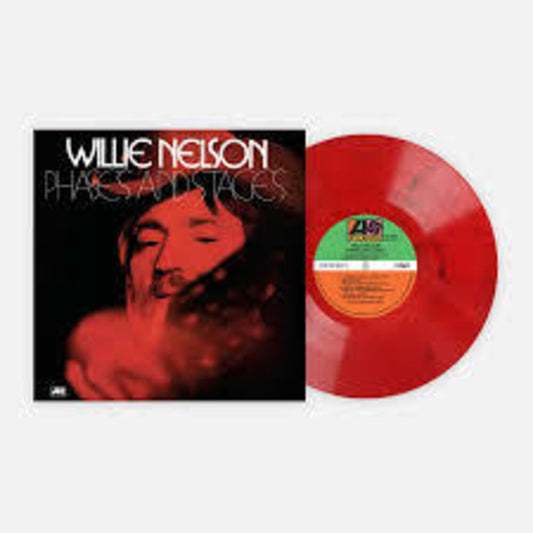the album cover for Willie Nelson - Phases & Stages - 180-Gram Bloody Mary Red Colored Vinyl