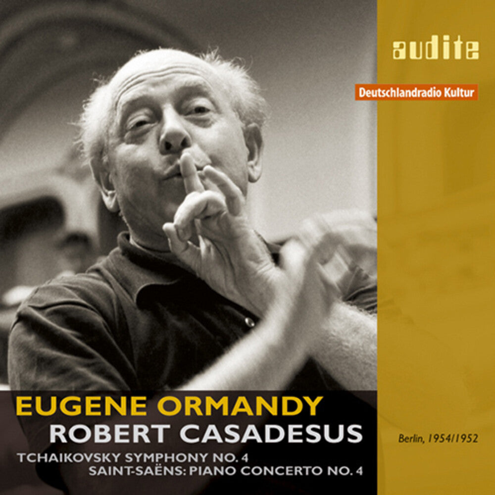 the album cover for Tchaikovsky / Saint-Saens / Casadesus / Ormandy - Symphony No. 4