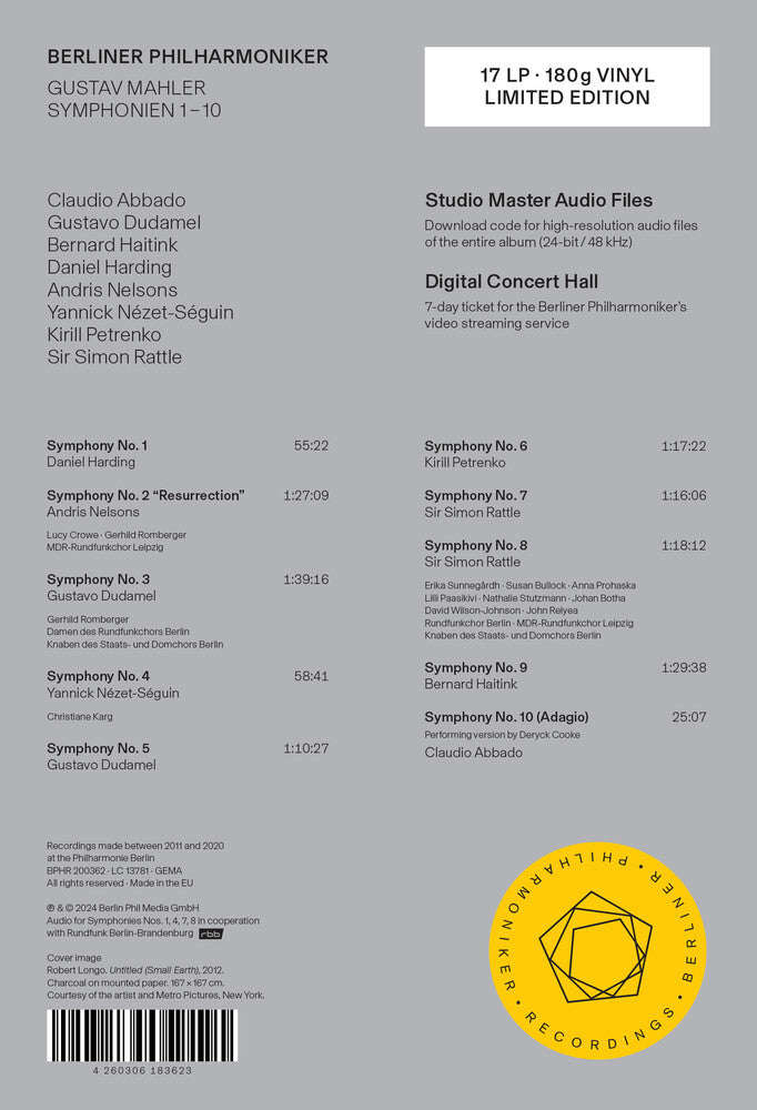 the album cover for Mahler / Berliner Philharmoniker - Symphonies Nos. 1-10