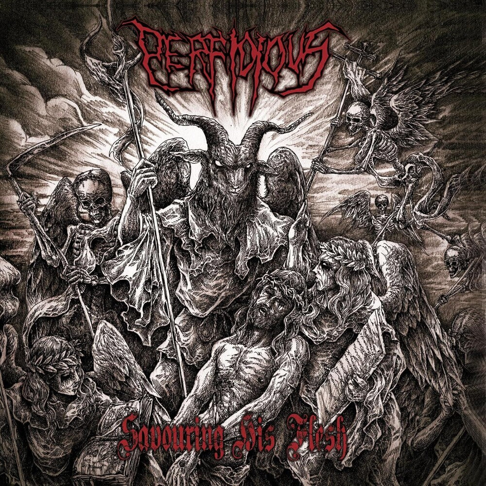 the album cover for Perfidious - Savouring His Flesh (Uk)