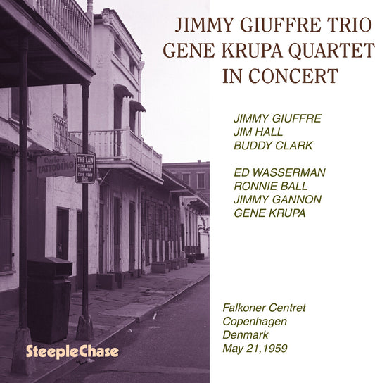 the album cover for Jimmy Guiffre  Trio / Krupa,Gene Quartet - In Concert (Uk)