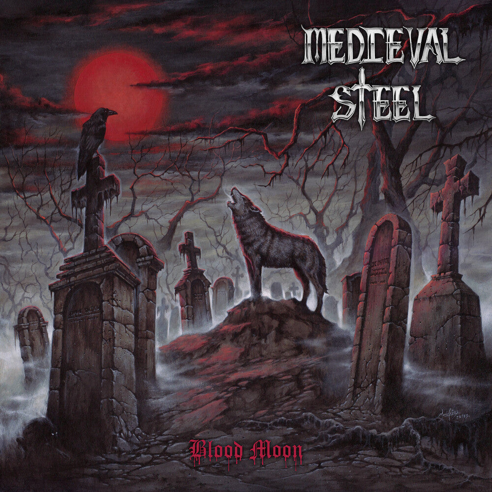 the album cover for Medieval Steel - Blood Moon