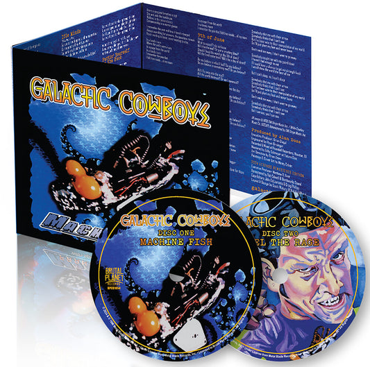 the album cover for Galactic Cowboys - Machine Fish & Feel The Rage [Remastered]