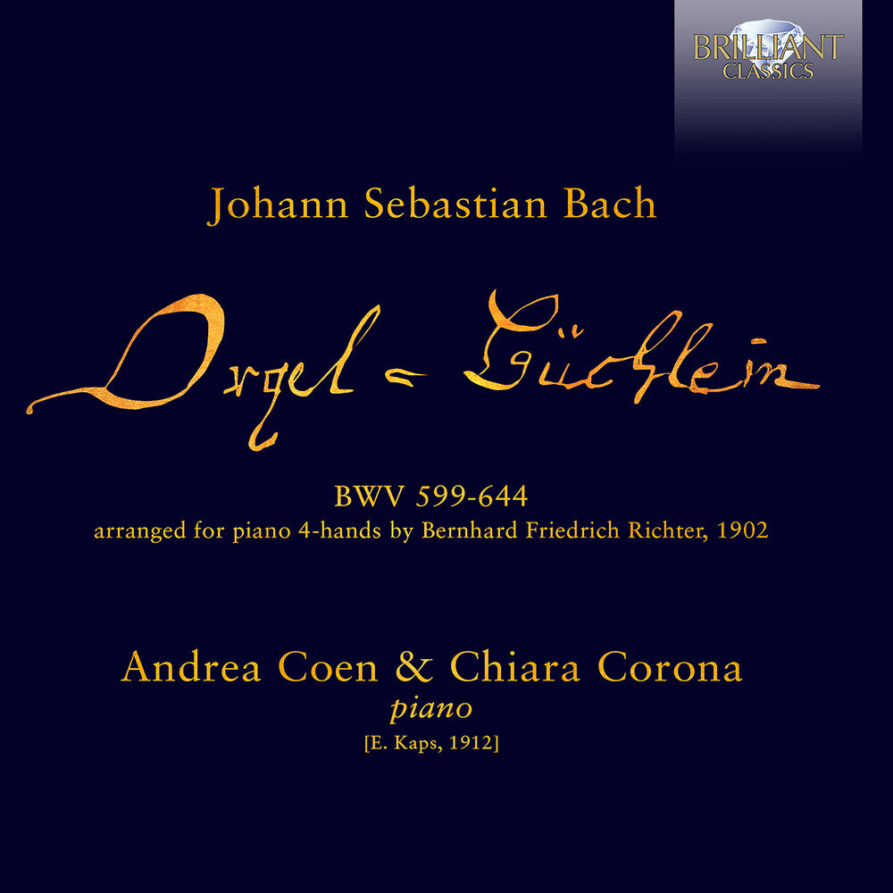 the album cover for J Bach .S. - Orgelbuchlein Bwv 599-644 Arranged For Piano