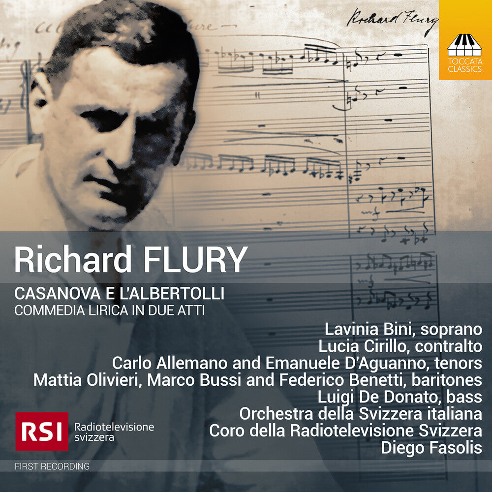 the album cover for Flury / Allemano / Bini / Olivieri - Casanova E L'albertolli Comedia Lirica In Due Atti
