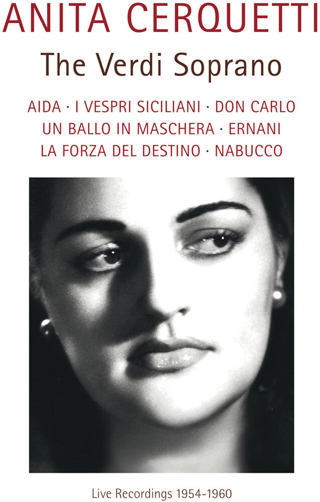 the album cover for Verdi / Cerquetti - Verdi Soprano (Live Recordings 1954 - 1960)