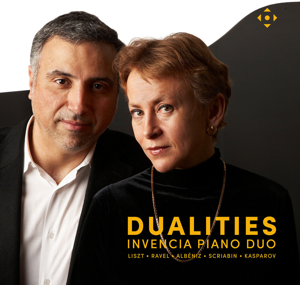 the album cover for Albeniz / Scriabin / Lutsyshyn - Invencia Piano Duo - Dualities