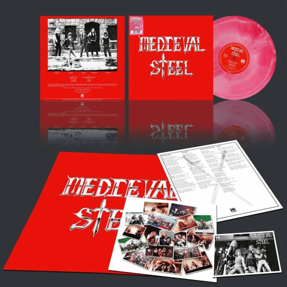 the album cover for Medieval Steel - Medieval Steel - Red / White Galaxy [Colored Vinyl] [Reissue]