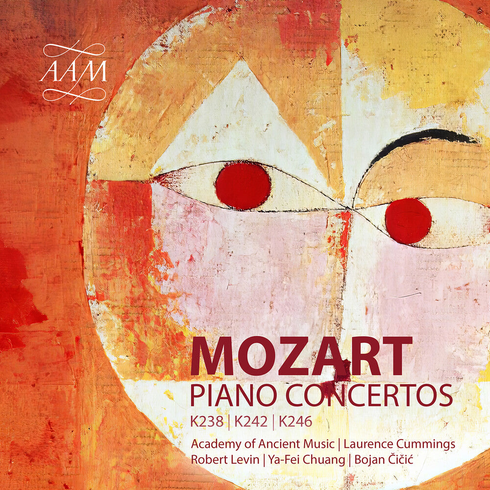 the album cover for Mozart / Chuang / Levin / Academy of Ancient Music - Piano Concertos Nos. 6 & 8 - Concerto for 3 Pianos, K. 242