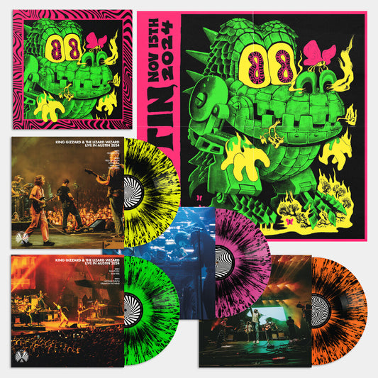 King Gizzard & The Lizard Wizard - KING GIZZARD - LIVE IN AUSTIN '24 [ 4LP Neon Colors Vinyl w/ Black Splatter]