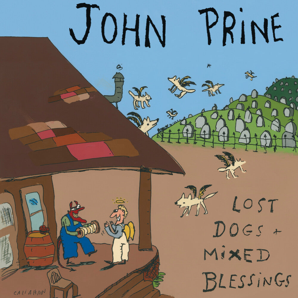 the album cover for John Prine - Lost Dogs + Mixed Blessings [Indie Exclusive] Yellow [Colored Vinyl]