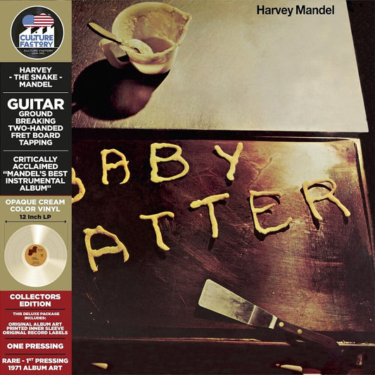the album cover for Harvey Mandel - Baby Batter - Cream [Colored Vinyl] (Crem) [Deluxe] [Limited Edition]