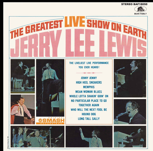 the album cover for Jerry Lewis  Lee - Greatest Live Show On Earth