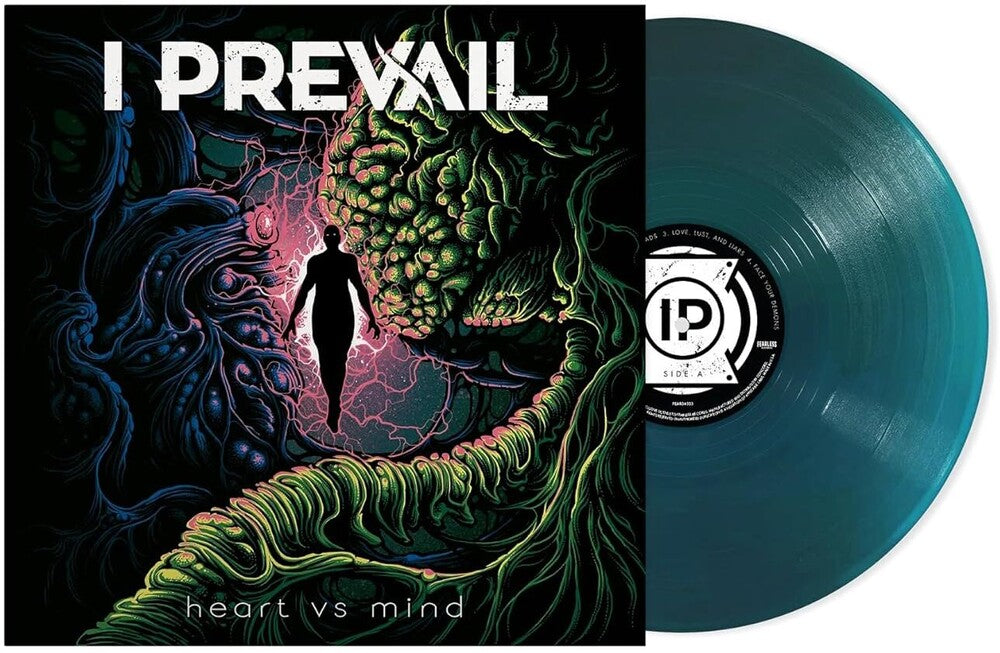the album cover for I Prevail - Heart vs Mind (10th Anniversary Edition) [Sea Blue Vinyl ]