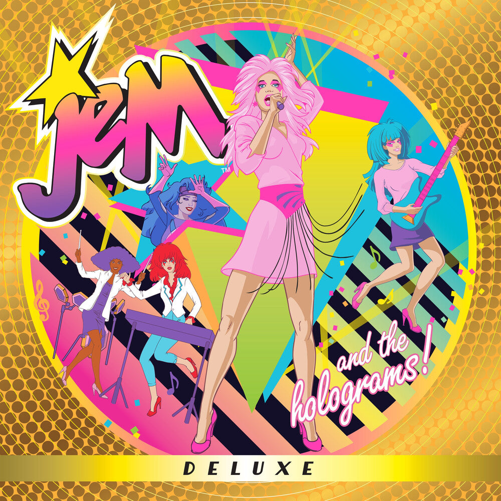 the album cover for Jem And The Holograms - Jem And The Holograms (Deluxe) [Lemonade Glitter LP]