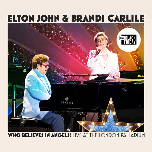 the album cover for Elton John - Who Believes In Angels? (Live at the London Palladium) [RSD Black Friday 2025]
