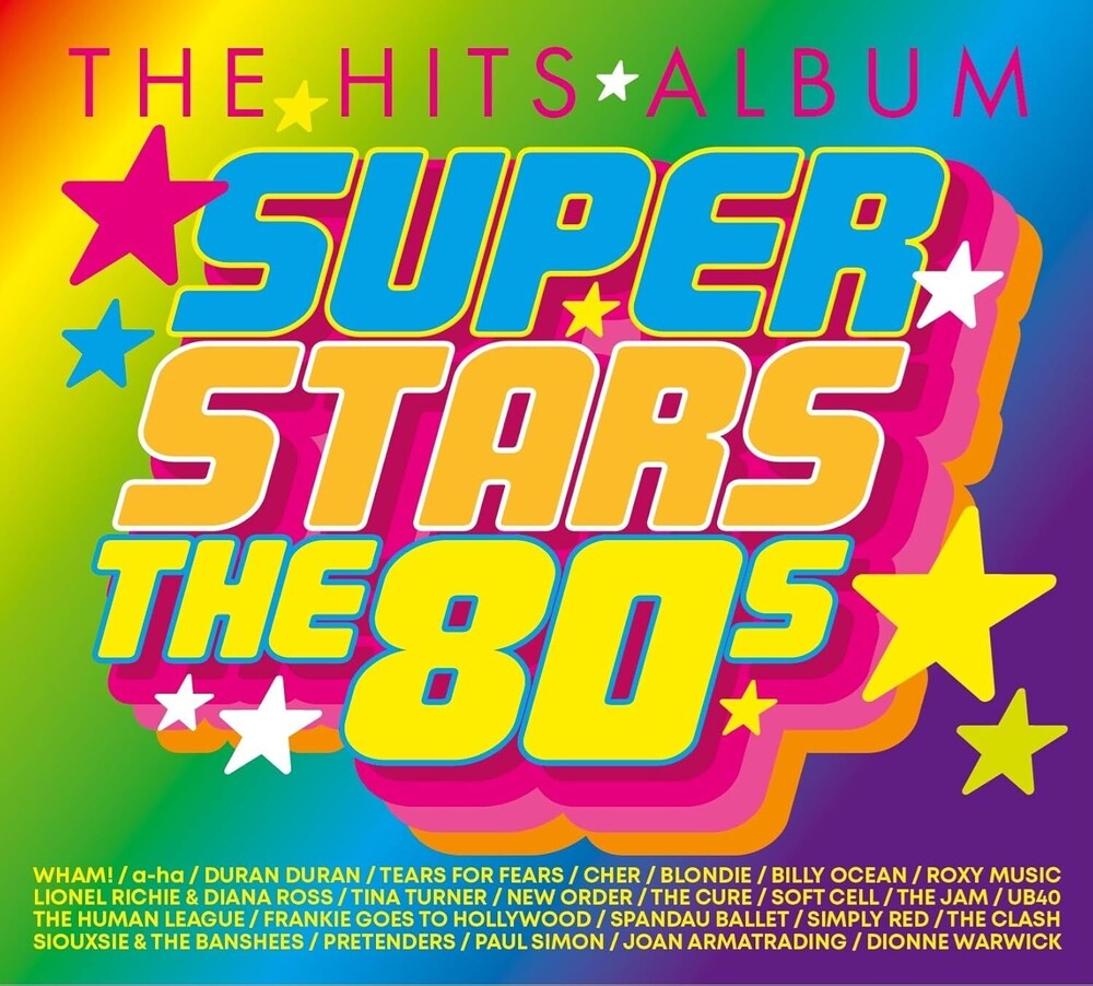 the album cover for Hits Album: Superstars - The 80's / Various (Uk) - Hits Album: Superstars - The 80's / Various (Uk)