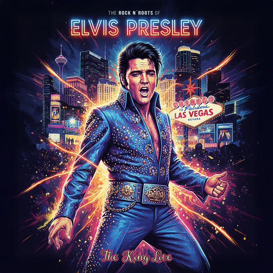 the album cover for Elvis Presley - Rock N Roots Of - Blue (Blue) [Colored Vinyl] [Limited Edition]