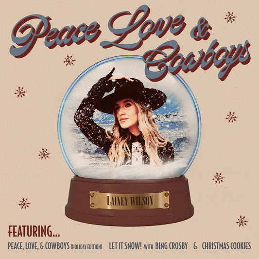 the album cover for Lainey Wilson - Peace Love & Cowboys (Holiday Edition)