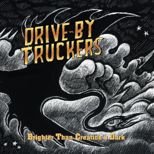 the album cover for Drive-By Truckers - Brighter Than Creation's Dark [Colored Vinyl] (Gate) (Ylw)