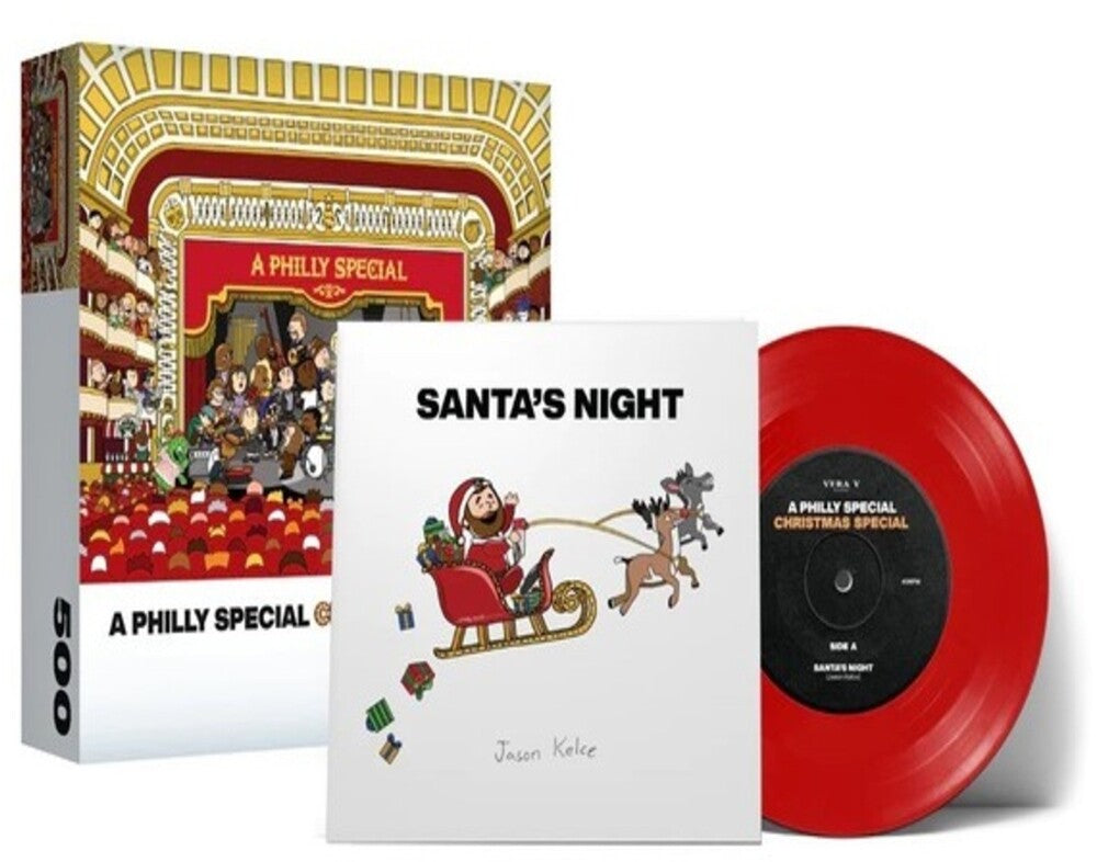 the album cover for Jason Kelce - Santa's Night [7+ 500 Pc. Puzzle] [Colored Vinyl] (Post)