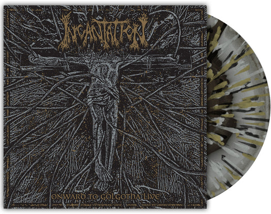the album cover for Incantation - Onward To Golgotha Live -  [Merge with Splatter LP]