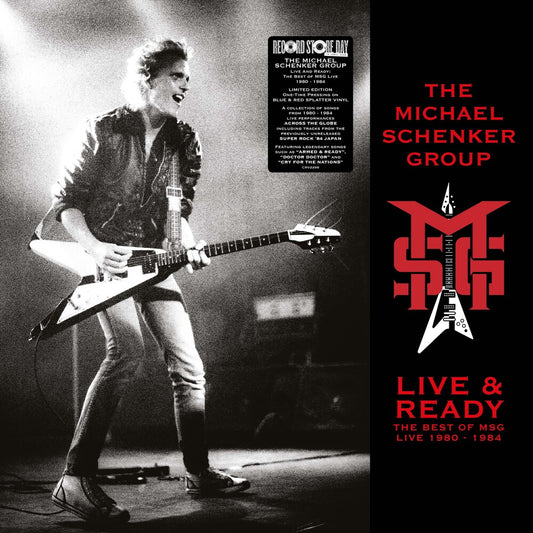the album cover for The Michael Schenker Group - Live & Ready: The Best Of MSG Live 1980 - 1984 [RSD 2026]