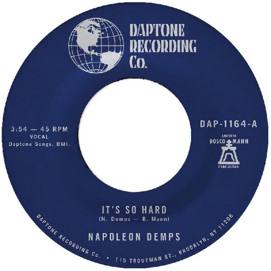 the album cover for Napoleon Demps - It's So Hard B/W It's So Hard (Part Two)
