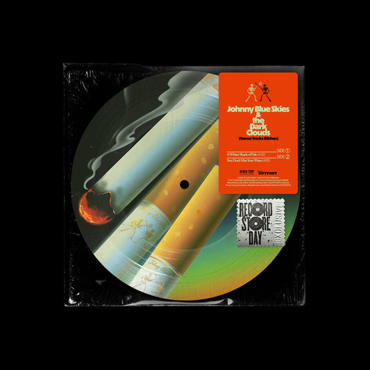 the album cover for Johnny Blue Skies & The Dark Clouds - Bonus Tracks Bitches [Picture Disc] [RSD 2026]