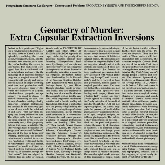 the album cover for Earth X Black Noi$E - Geometry Of Murder: Extra Capsular Extraction
