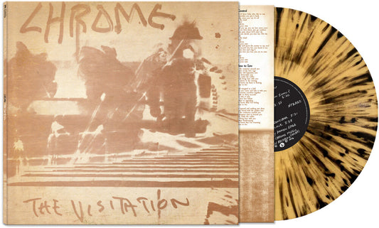 the album cover for Chrome - The Visitation [Black/Gold Splatter]